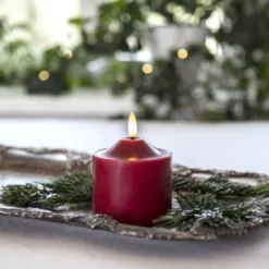 FLAMME LED-Blockljus 9,5cm Röd