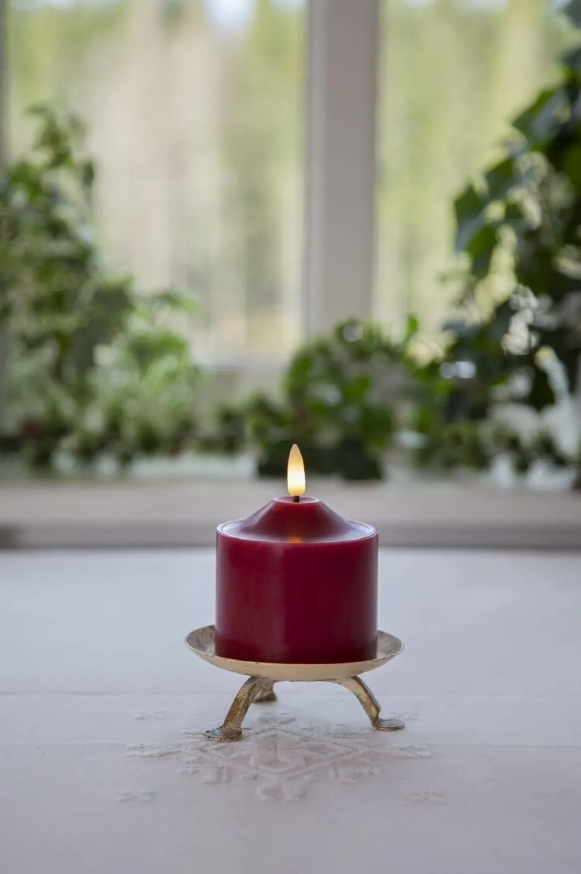 FLAMME LED-Blockljus 9,5cm Röd