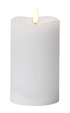 FLAMME LED-Blockljus 14cm Vit