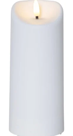 FLAMME LED-Blockljus 18cm Vit
