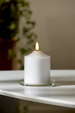 FLAMME LED-Blockljus 12cm Vit Vax