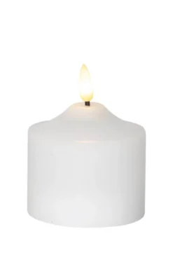 FLAMME LED-Blockljus 9,5cm Vit Vax