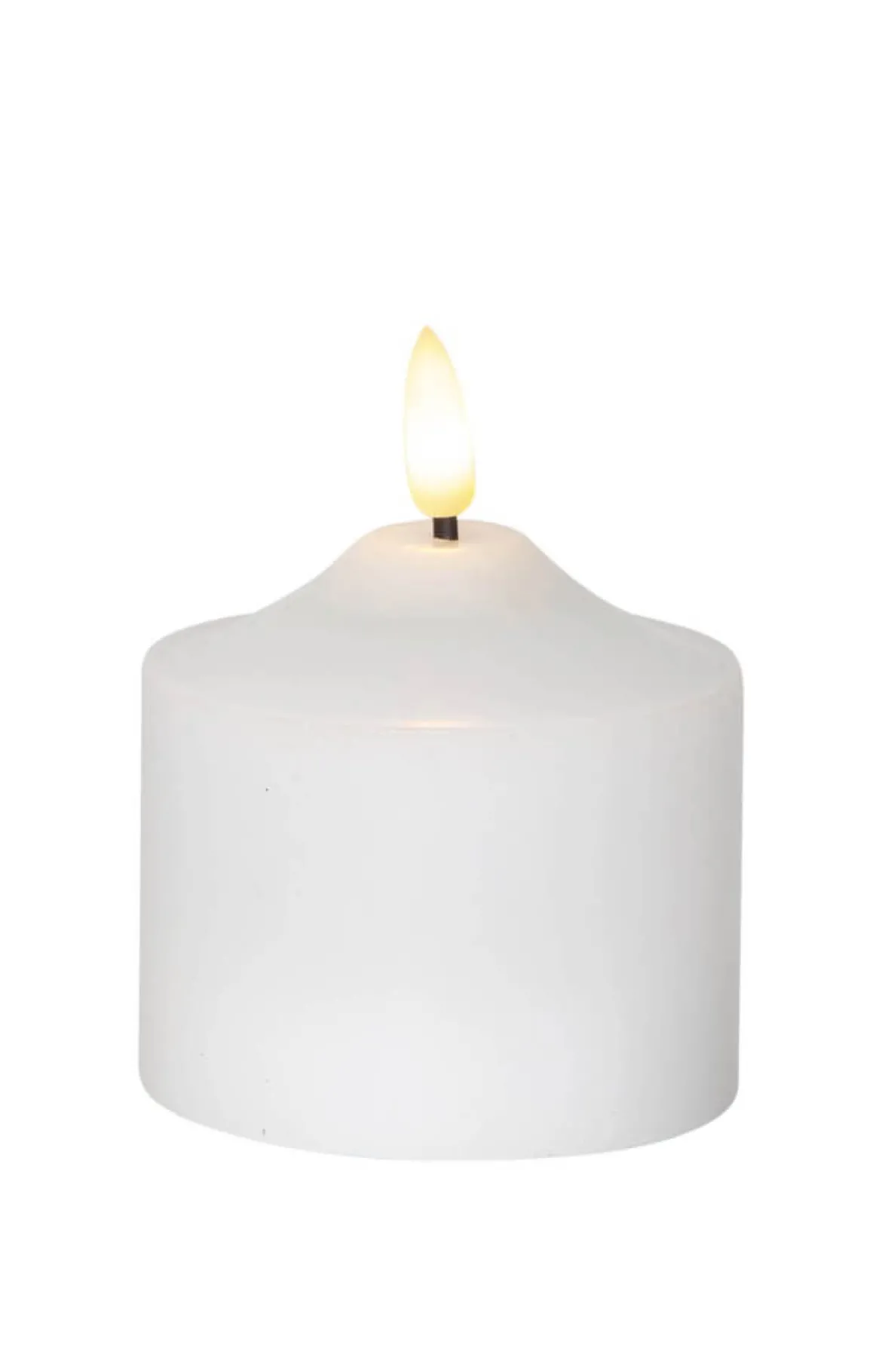 FLAMME LED-Blockljus 9,5cm Vit Vax