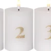 FLAMME LED-Blockljus 4-Pack 12,5cm Vit