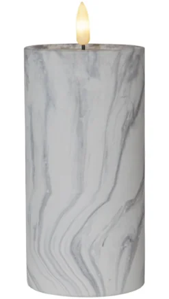 FLAMME MARBLE LED-Blockljus 17,5cm Grå