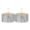 FLAMME MARBLE LED-Värmeljus 2-Pack 6cm Grå
