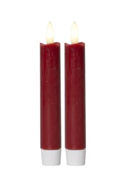FLAMME 2-Pack LED Antikljus 15cm Röd