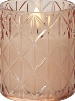 FLAMME ROMB LED-Blockljus Batteri 10cm Rosa