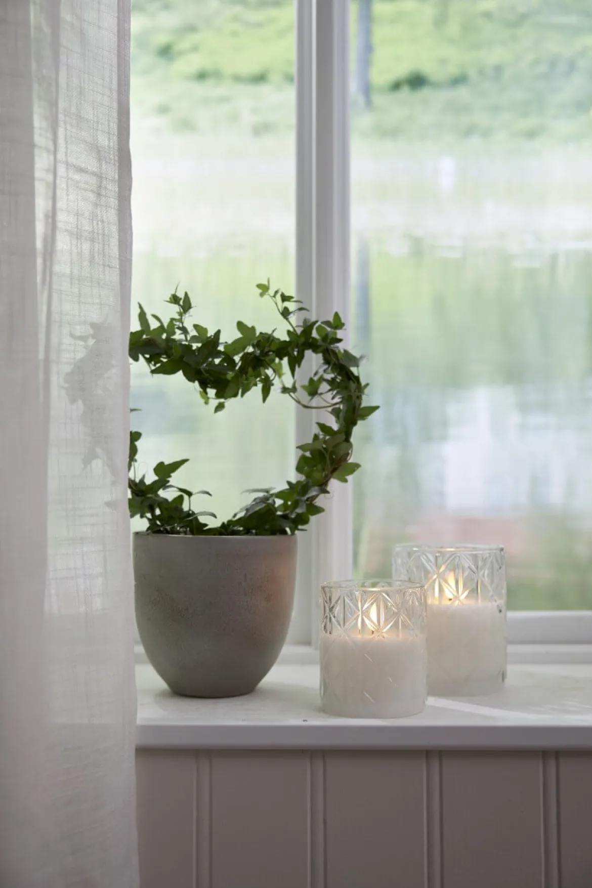FLAMME ROMB LED-Blockljus Batteri 12,5cm Klar