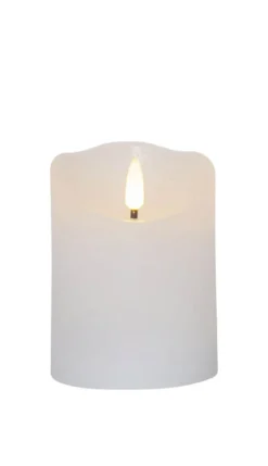FLAMME RUSTIC LED-Blockljus 10cm Vit