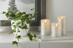 FLAMME RUSTIC LED-Blockljus 15cm Silver