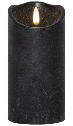 FLAMME RUSTIC LED-Blockljus 15cm Svart
