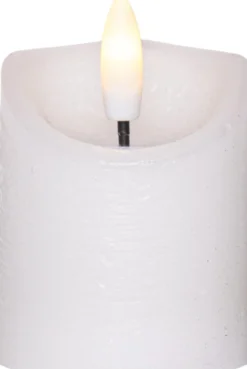 FLAMME RUSTIC 2-PACK LED-Blockljus 7,5cm Vit