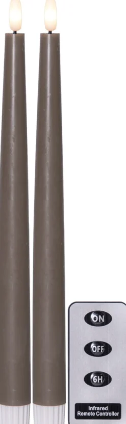 FLAMME SLIM LED-Antikljus 2-pack 28 cm Mullvad