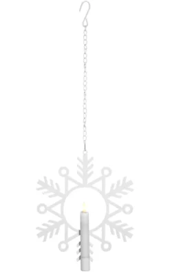 FLAMME SNOW Inomhusdekoration Batteri 24cm Vit
