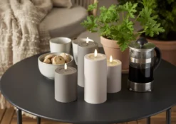 FLAMME SOFT LED-Blockljus 12,5cm LED Beige