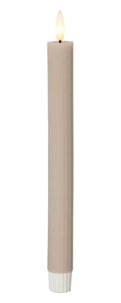 FLAMME STRIPE LED-Antikljus 2-pack 25cm Beige