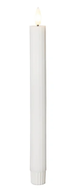 FLAMME STRIPE LED-Antikljus 2-pack 25cm Vit