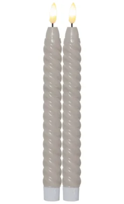 FLAMME SWIRL LED-Antikljus 2-Pack 25cm Beige