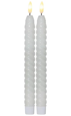 FLAMME SWIRL LED-Antikljus 2-Pack 25cm Vit