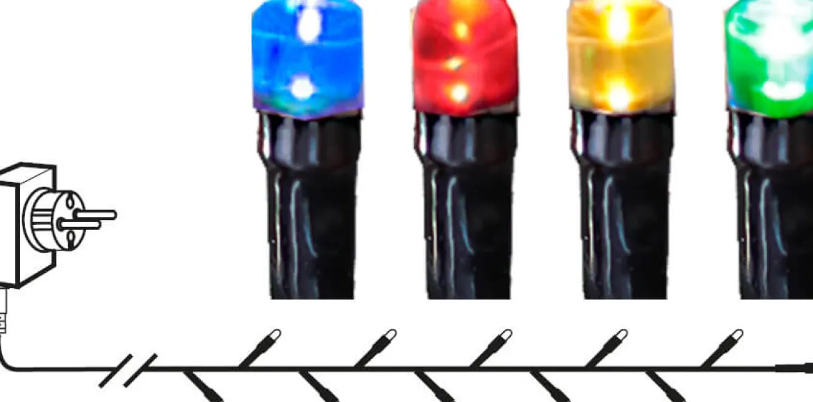 FLASHY Ljusslinga 7m 100LED Flerfärgad/Svart IP44
