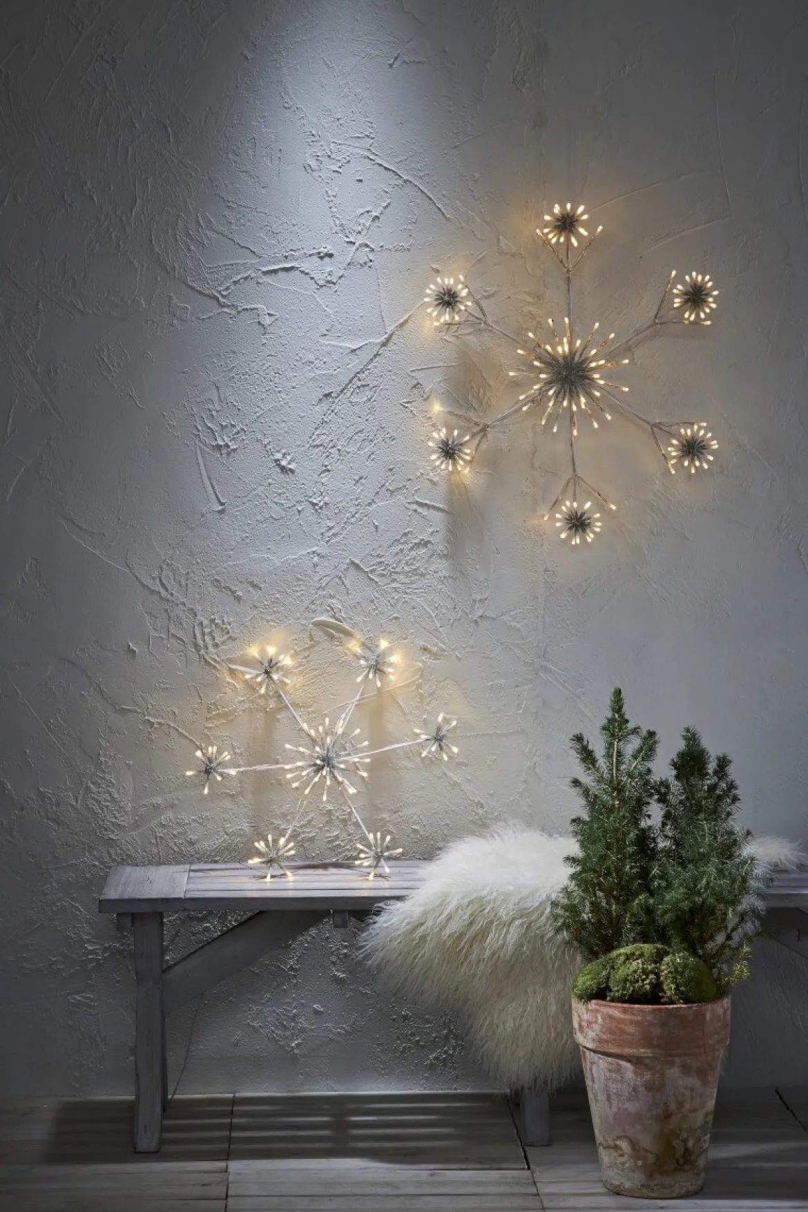 FLOWER SNOWFLAKE Siluett 50cm 90LED Vit