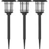 FRIDE Solcells-pollare 3-Pack 34cm Svart