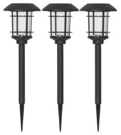 FRIDE Solcells-pollare 3-Pack 34cm Svart