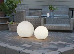 GARDENLIGHT Utedekoration Boll 48cm Grå IP44