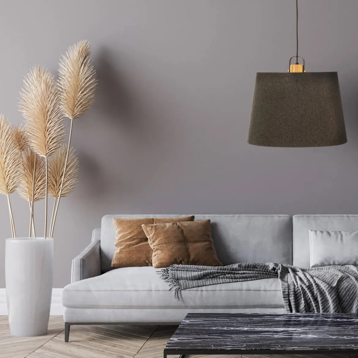 GEILO Taklampa 45cm Grå/Svart/Trä
