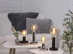 GLANS Lampfot E27 17cm Krom