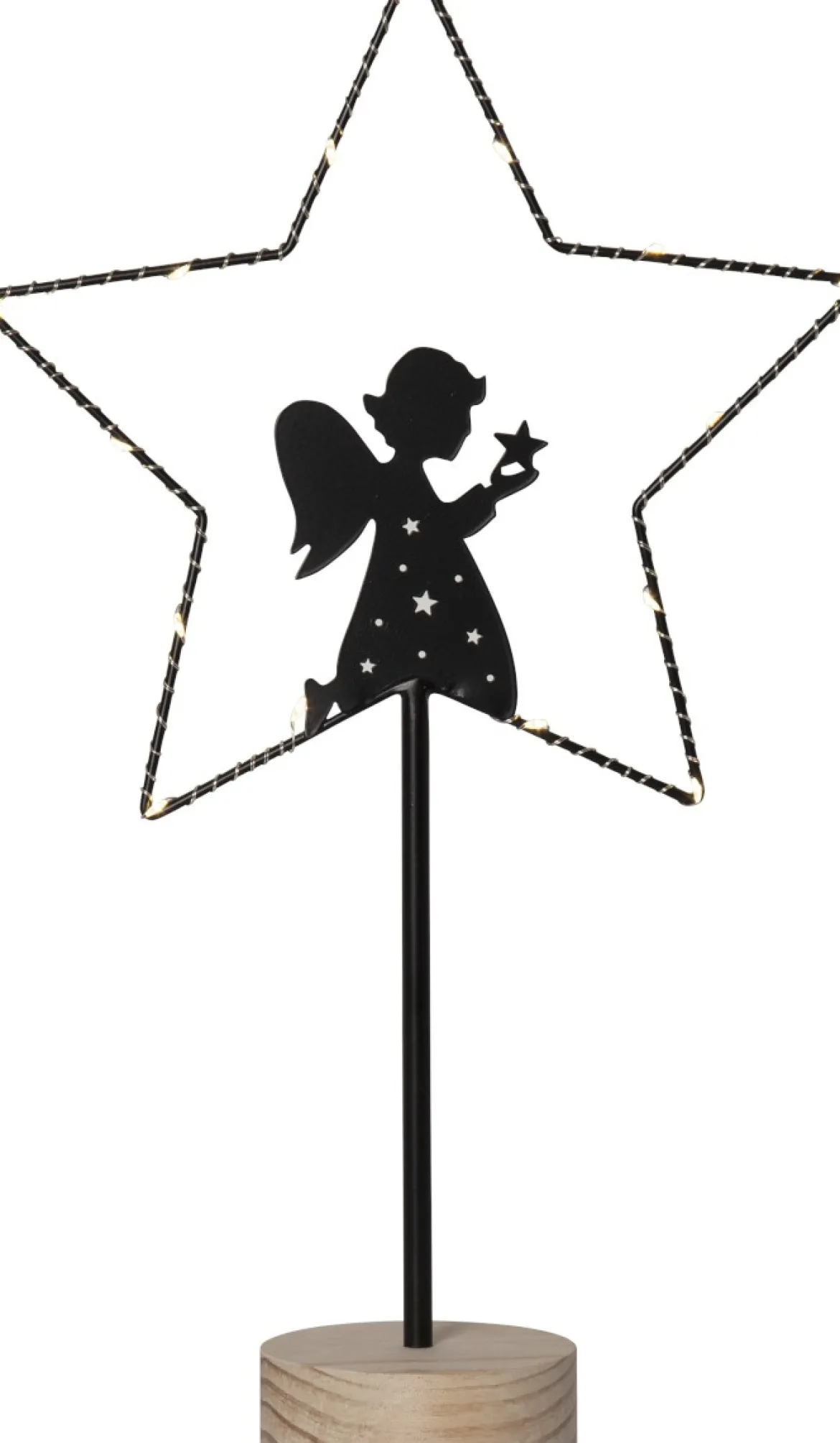 GLIMTA Bordsdekoration Ängel 42cm Svart