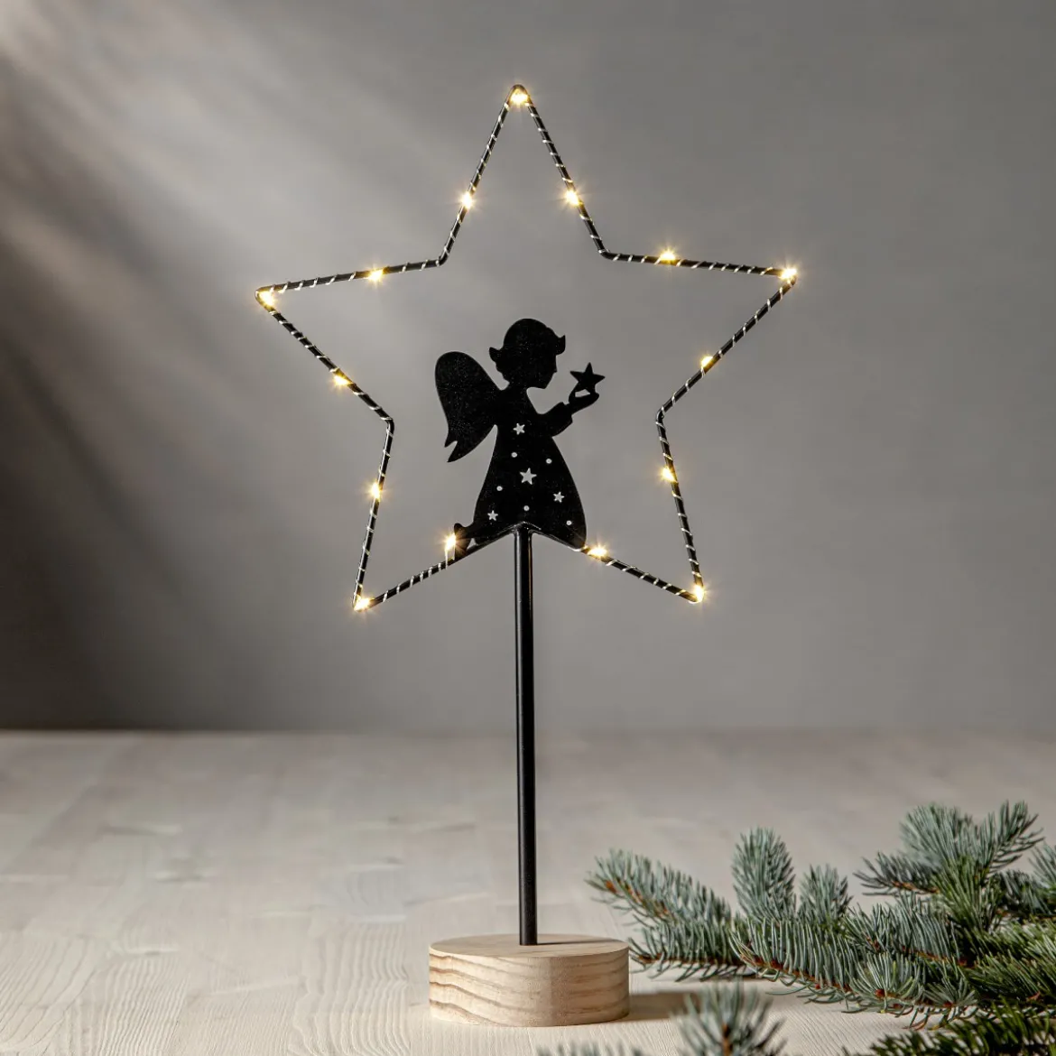 GLIMTA Bordsdekoration Ängel 42cm Svart