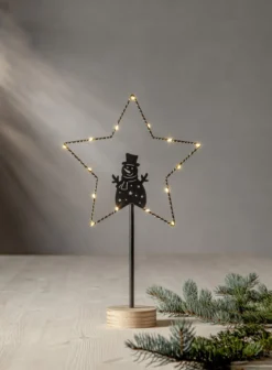 GLIMTA Bordsdekoration Snögubbe 42cm Svart