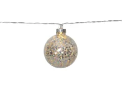 GLITTER Dekorationsslinga 10LED 1,3m Silver