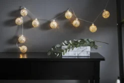 GLITTER Dekorationsslinga 10LED 1,3m Silver