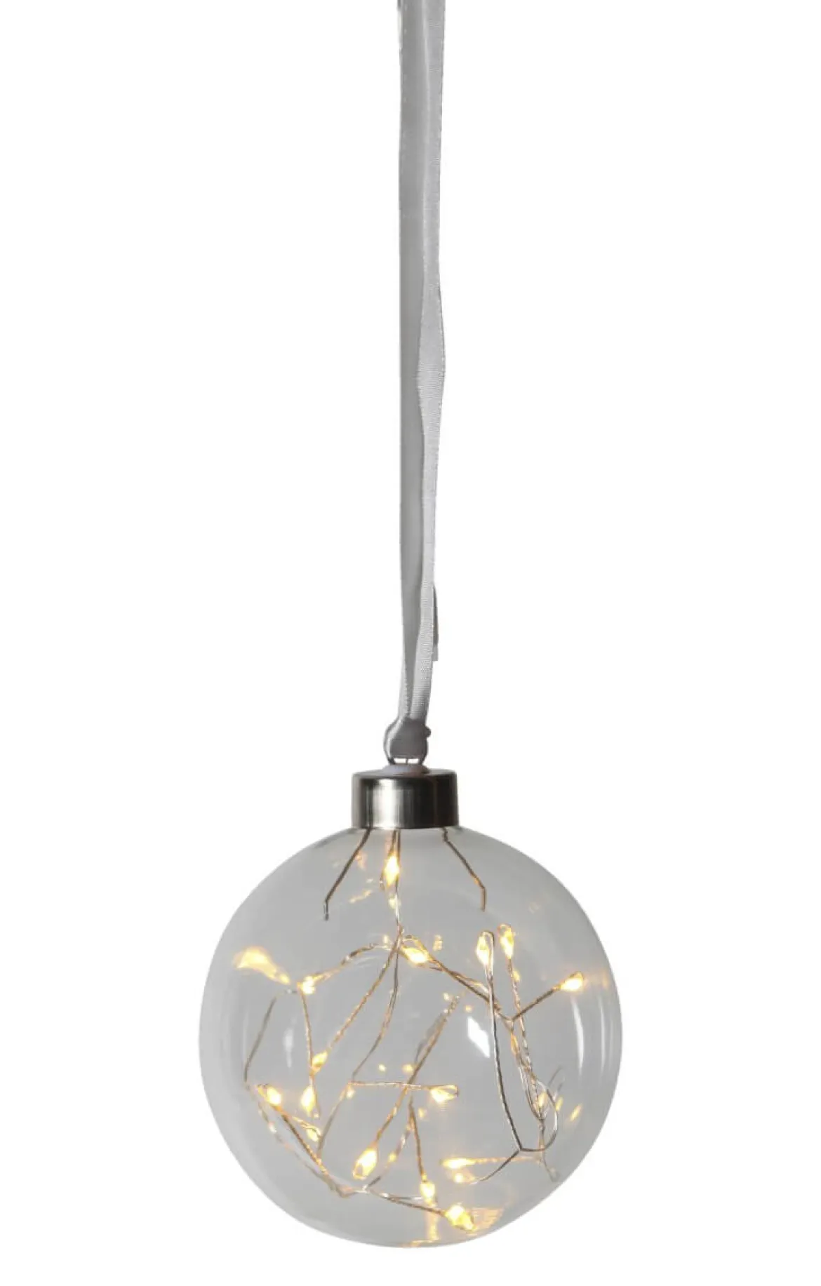 GLOW Glaskula 10cm 15LED Transparent