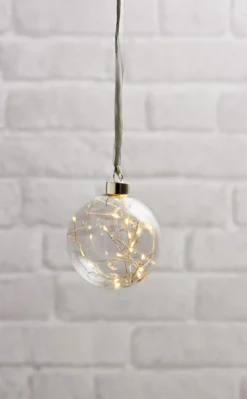 GLOW Glaskula 10cm 15LED Transparent