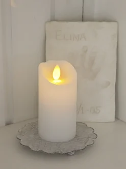 Glow LED Blockljus 10cm Vit