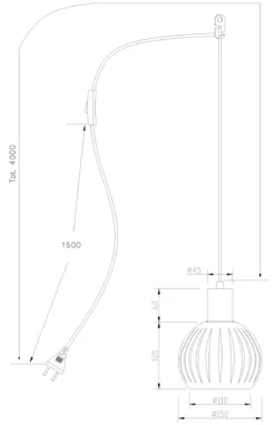 GRAFIKA Fönsterlampa 19cm Svart