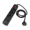 GRENUTTAG 3 Uttag + USB 31cm Svart