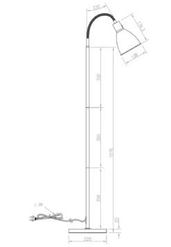 IDRE Golvlampa 158cm Vit/Krom