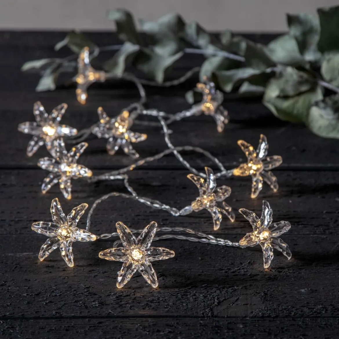 IZY Ljusslinga Blommor Batteri 135cm 10LED Varmvit/Klar