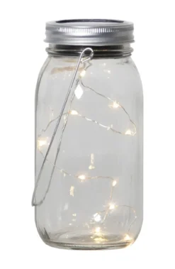 Jamjar Solcellslykta 18cm Transparent