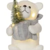 JOYLIGHT Dekorationsfigur Isbjörn Batteri 20cm Vit