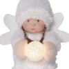 JOYLIGHT Dekorationsfigur Ängel Batteri 20cm Vit