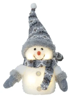 JOYLIGHT Snögubbe Dekoration 25cm Grå/Vit