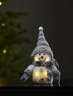 JOYLIGHT Snögubbe Dekoration 25cm Grå/Vit