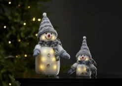 JOYLIGHT Snögubbe Dekoration 25cm Grå/Vit