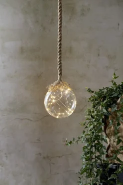 JUTTA Glasdekoration Batteri 15LED 15cm Beige